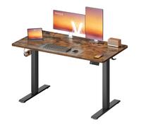 Electric standing desk with adjustable height and reminder, Rustic Brown / 120 x 60 cm