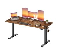 Electric standing desk with adjustable height and reminder, Rustic Brown / 160 x 70 cm