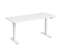 Electric standing desk with USB-C port and cable tray, Matte White