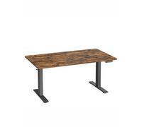 Electric standing desk with USB-C port and cable tray, Rustic Brown