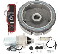Electric Start Kit Flywheel Starter Motor Switch Box Engine Starter Kit Compatible with Honda GX340 11HP GX390 13HP