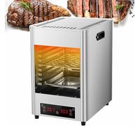 Electric Steak Smoker Broiler, 1900W Stainless Steel Steak Cooker, 100-800℃ Adjustable Temperature & 30 Min Timer for Beef Chicken Seafood Vegetables Toast-