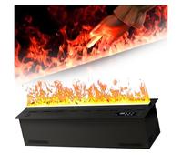 Electric Steam Fireplace with Realistic Flame Effect, Remote and Touch Control, Atomization Humidifier for Home Ambiance and Air Moisture