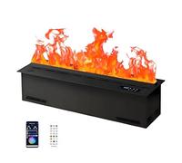 Electric Steam Fireplace with Touch Screen and Remote Control, 16 Million Flame Colors for Modern Home Ambiance