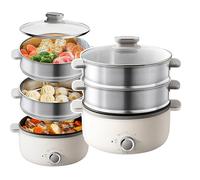Electric Steamer Cooker 13L Multi Breakfast Machine - Quick Steam, 60 Minutes Timing, Household Hot Pot Egg Steamer Kitchen Appliances