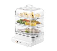Electric Steamer, Multi-Functional Three-Layer Large-Capacity Steamer Transparent Electric Steamer For Steaming Vegetables, 18L Three-Layer Free Combination, 12 Hours Appointment