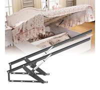 Electric Steel Bed Lift Mechanism, Lift Up Storage Bed Frame Hinge Set, Pneumatic Storage Solution for Space Saving, 2 Pack