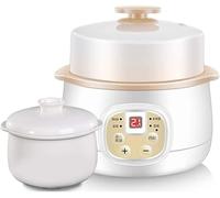 Electric Stew Pot, 0.8L Ceramic Slow Cooker with 24-Hour Delay Timer, Removable Bowl, Ideal for Small Kitchens, Serves 1-2 People