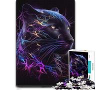 Electric Storm Panther Family Wooden Jigsaw, Adults, 1000 Pieces | Section-by-section building: a clear build method over several sessions.