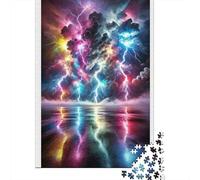 Electric Storm Sky 1000 Pieces Thick Cardboard Jigsaw Puzzle Set Jigsaw Collectors Hard Difficult Educational Game 52x38cm/1000pcs