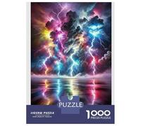 Electric Storm Sky 1000pc Jigsaw Puzzle Bundle Puzzle for Adults Extra-Thick Cardboard Stress Relief Travel Adults Kids Age 12 Years Up Brain Training 70x50cm/1000pcs