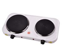 Electric Stove 2 Plates, Black And Silver, Plastic And Aluminum, 2500W