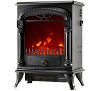Electric Stove Heater Arch Design Fireplace Log Burning Effect Black