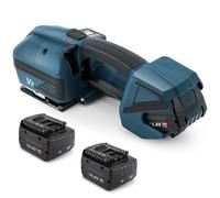 Electric Strapping Machine, Automatic Tool with LCD Screen for 1/2-5/8 in Width PP PET Straps, Includes 2 x 4000mAh Batteries, Portable for Packaging Box and Pallet