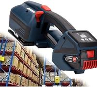 Electric Strapping Machine, Portable Welding Banding Tool with LCD Screen for 1/2-5/8 in PP PET Straps, 4000mAh Battery, Handheld Automatic Hot Melting Banding Tool for Industrial, Logistics