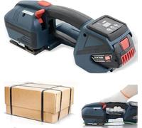 Electric Strapping Tool with Rechargeable Battery & LCD Display | Adjustable Tension for Secure Pallet Bundling & Logistics