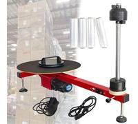 Electric Stretch Film Dispenser with Turntable for Pallet Wrapping and Express Logistics Carton Securing