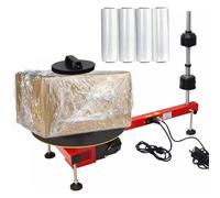 Electric Stretch Film Wrapping Machine, 16 Inch Turntable, Pallet Packing Machine with Foot Switch, Compatible with 60cm Film for Efficient Packaging