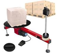 Electric Stretch Wrap Dispenser with Turntable for Pallet and Carton Box Packaging