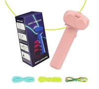 Electric String Rope Launcher Toy - Fidget String Launcher Toys for Kids, Cool Lasso Loop Stuff for Boys, Cool String Launcher Toy, Glow In the Dark Rope Toy for Adults Boys Girls, Pink