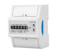 Electric Submeter, Single Phase Energy Meter, 220V Digital 1 Phase 2 Wire 4P Din Rail Electric Meter Electronic Kwh Meter For Household Electricity Monitoring (5(30) A)