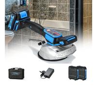 Electric Suction Cup Tiler,Portable Tile Tiler, Hand-Held Electric Tiling With 6 Speed Adjustable/12cm Suction Cup/Digital Display,Machine With 2pcs Battery,For Floor & Wall Tiles Installation