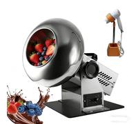 Electric Sugar Coating Machine,Chocolate Coating Machine,320mm Pot Diameter,Height Angle Adjustable,1-3KG/Time Candy Coater Machine,with Hair Dryer Stand