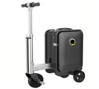 Electric Suitcase - 20 L Rideable Suitcase for Adults, Load 242 LBs, with One-Button Telescopic, 3 Speed Adjustment, Removable Battery & USB Charging, Carry on Luggage for Business, Travel Black-A