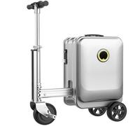 Electric Suitcase - 20 L Rideable Suitcase for Adults, Load 242 LBs, with One-Button Telescopic, 3 Speed Adjustment, Removable Battery & USB Charging, Carry on Luggage for Business, Travel Silver-A