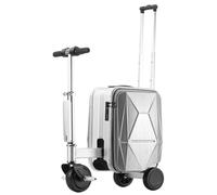 Electric Suitcase, 20L Smart Rideable Suitcase for Adults, Load 242 LBs, Electric Luggage Scooter with One-Button Telescopic + 2 Speed Adjustment, Mileage 8-10 KM, Removable Battery,Silver