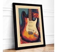 Electric Sun Retro Framed Wall Art Print A1 Black | Ready to Hang, Premium Gi Paper, Fade-Resistant Inks, Securely Packaged, UK Made