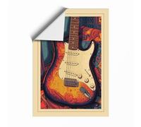 Electric Sun Retro Unframed Wall Art Print A4 (29.7×21cm), Wall Decor for Living Room, Bedroom, Office & Home, Art Gift