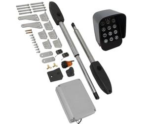 Electric Swing Gate Opener & Wireless Keypad Control Dual Wing Automatic Operating Kit 300kg Per Arm Buzzer Security Lock 50m Control Distance FREE Mounting Kit, 2 Remote Controls & Flashing Beacon