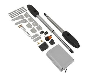 Electric Swing Gate Opener, with 2 Remote Controls, Heavy Duty Dual Wing Automatic Door Operating Kit, 300kg Per Arm, Driveway, Fence, Garage, Garden, Home, Free Flashing Safety Beacon