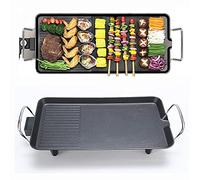 Electric Table Top Grill, Teppanyaki Grill Non-Stick, Hot Plate Camping Cooking Cast, Barbecue Grill, Large Capacity Household Non-Stick Pan Cooker with Temperature Adjustment (L,67 x 29 x 8.5 cm)