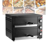 Electric Tabletop Pizza Oven, 2-Tier Multipurpose Stainless Steel with Timer for Home and Commercial Restaurant Use