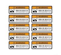 Electric Tailgate Caution Sticker | Reflective for do Not Pull | Decal for Auto Trunk | Weatherproof PVC Signs for Car Exterior Safety | Orange and White | 10 Pack(Electric Lifting)