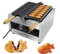 Electric Taiyaki Fish Waffle Maker, Non-Stick Coating, Adjustable Temperature Control, Ideal for Family and Restaurant Use, Makes Big-Eyed Fish Waffles