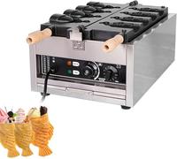 Electric Taiyaki Waffle Maker, Nonstick Commercial-Grade Machine for Ice Cream or Jam Filling, Stainless Steel Design