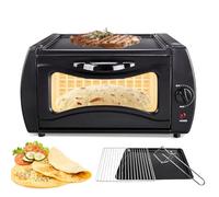 Electric Tandoor Oven - 15L Mini Oven with Baking Tray, Roasting Net, Adjustable Temperature, Countertop Pizza Maker