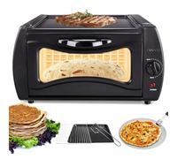 Electric Tandoor Oven 15L Pizza Maker with Adjustable Temperature Control | 1500W stainless steel oven with U-shaped heating tube, glass door, and warming plate for flatbreads and 12-inch pizzas