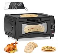Electric Tandoor Oven, 2-in-1 Pizza Maker, 2100W Mini Tandoori Oven, 15L Capacity, Temperature Control 122°F-752°F for Roasting, Baking, and Grilling