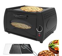 Electric Tandoor Oven with Temperature Control, Visual Glass, and Hot Top Plate Door, Includes Bake Tray, Rack, and Handle for Kitchen and Restaurant Use