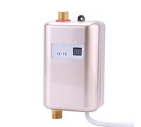 Electric Tankless Water Heater, 3800 W Tank-Less Instant Hot Water Heater, 3 Second Rapid Heating, Temperature Display Heating Shower Universal,Gold