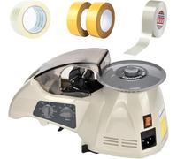 Electric Tape Dispenser, Adjustable 10-60mm Cut, 5-25mm Width, 150mm Roll, High Temp Adhesive, for Office Warehouse Home Packaging