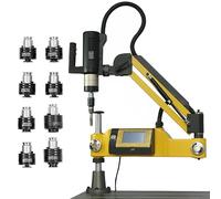 Electric Tapping Machine 360 Degree High Speed, 312 RPM with 8 PCS Collets Included for Machinery Manufacturing and Mould Applications