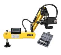 Electric Tapping Machine, 600W High-Torque Servo Tapper with 360° Rotatable Tapping Arm, Includes 8 ANSI Collets for Precision Threading and CNC Touch Screen Control