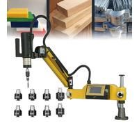 Electric Tapping Machine, Electric Drill Tapping Tool, 8PCS Collets Included,Touch Screen CNC Control 0-312RPM/min 360 Degree Flexible Tapping Arm
