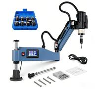 Electric Tapping Machine M3-M16, 360° Multi-Directional Reach, Touch Screen CNC Control, 0-312 RPM Variable Speed, 8 Collets for Steel and Aluminum