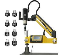Electric Tapping Machine, M6-16 Tap Collets, 1000mm Arm 360 Degree Universal Tapping Machine Electric Tapper 8pcs collets for Steel/Aluminum